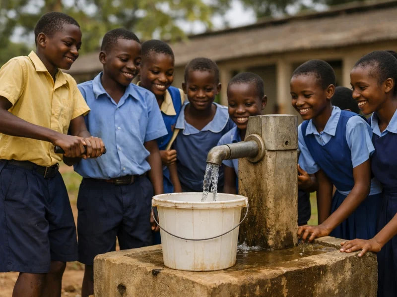Our Completed School Well In Use
