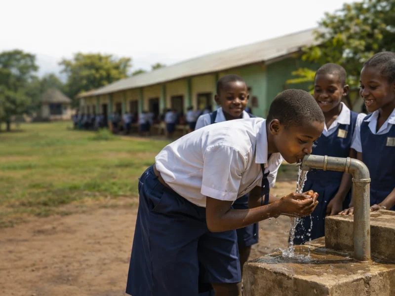 Students Enjoying Clean Water